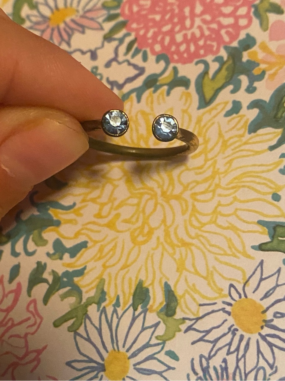 Gold & Faux Zircon Adjustable Ring
